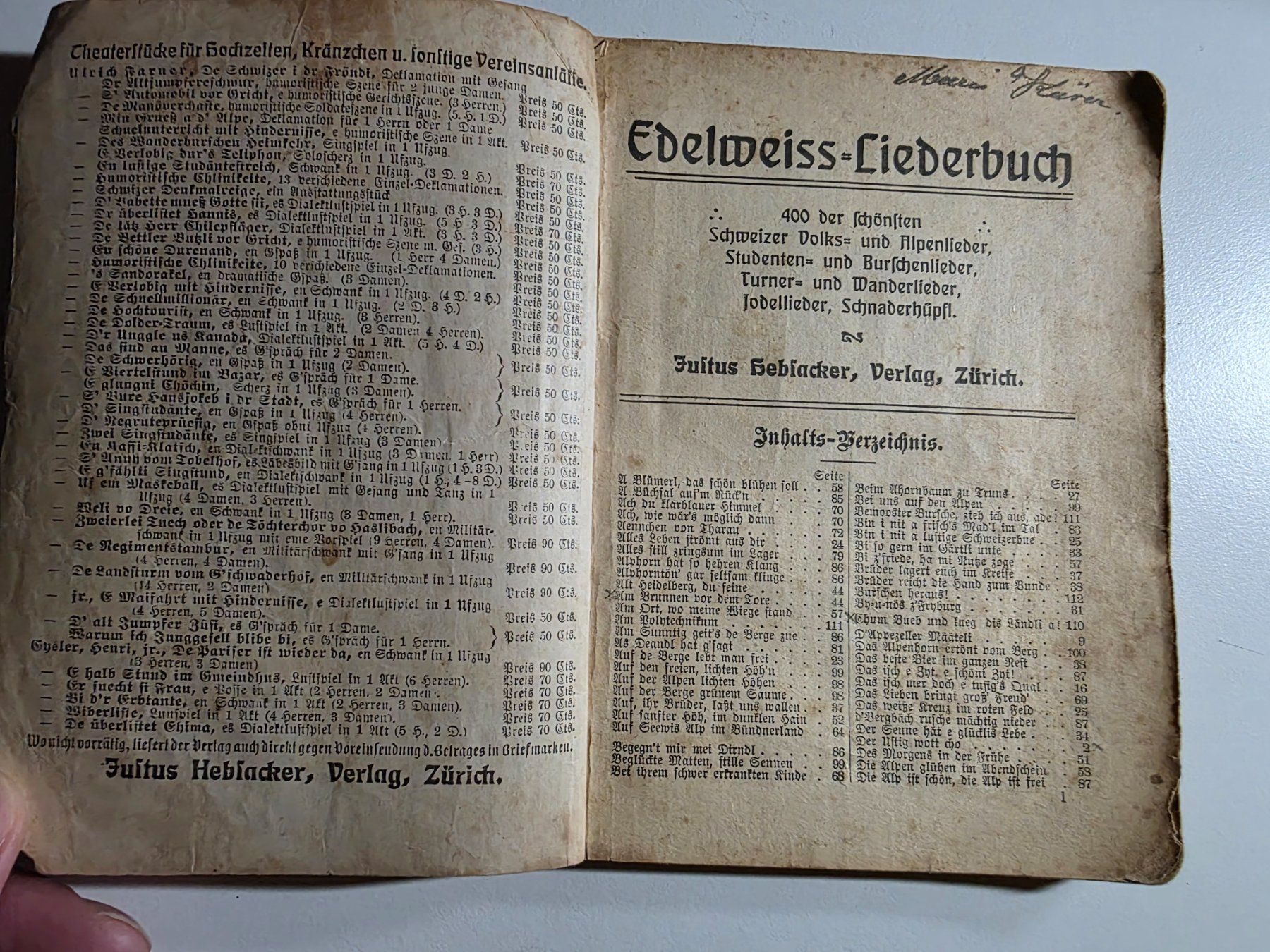 Libri: Antikes Edelweiss Liederbuch – Usato da Walterswil BE venduto da Lonitti 1
