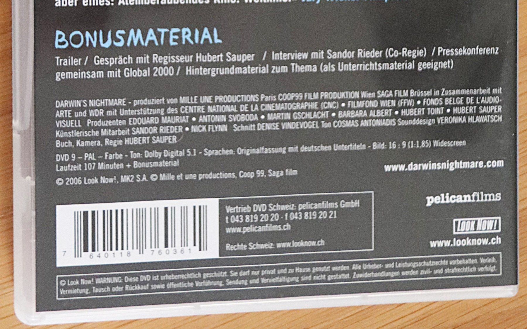 Alle DVDs: Darwin's Nightmare von Hubert Sauper – Gebraucht aus Glattfelden von Sirax 3