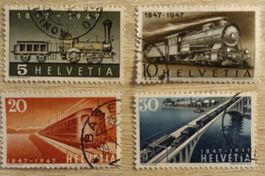 Lote sellos Suiza, 1947 Swiss Railroads