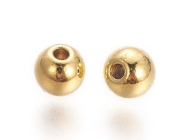 Tibetische Perle 5x4mm antik golden, 20 Stück