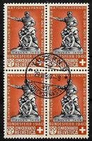 1940, B7, Viererblock zentrisch gestempelt LUZERN 6 (15205)