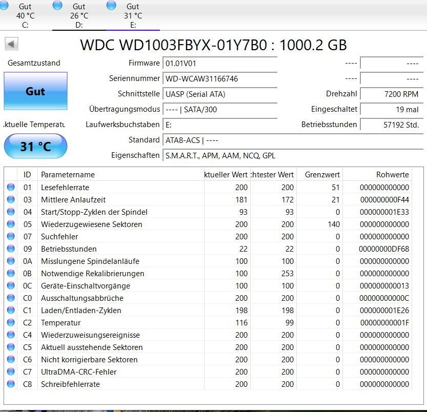 Western Digital Disques durs: WD HDD 1x 1tb – D'occasion à Aathal-Seegräben par astolp 1