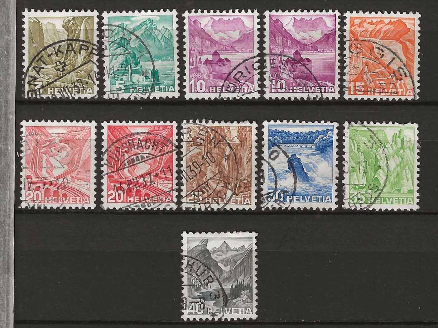 Tutti i francobolli: CH201z - Paysages 1936 papier grillé obl. – Usato da Trélex venduto da Phil_Albert