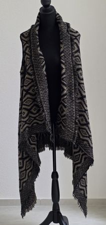  Strickweste Muster Schwarz/Beige Gr. 1 size