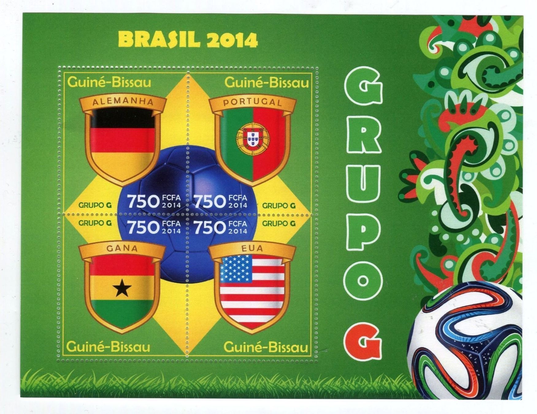 Alle Briefmarken: Block "Fussball". Guinea-Bissau. – Neu und originalverpackt aus Basel von Butsch5