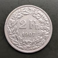 2 Fr. Münze Jahrgang 1907 Silber