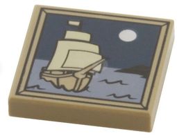 LEGO 4633881 Fliese 2 x 2 mit Segelschiff-Muster