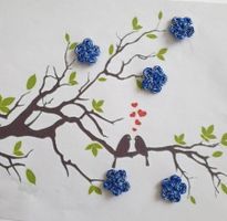 5 Stück Blumen gehäkelt, fleurs crochet, fiori uncinetto 831