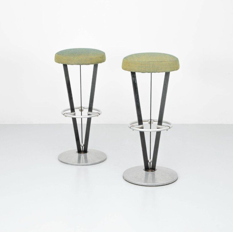 Hocker: Barhocker Grünes Polster – Gebraucht aus Zürich von moebelzuerich