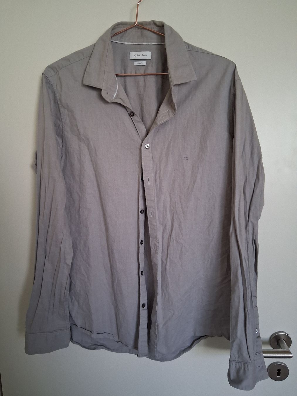 Calvin Klein Camicie: Calvin Klein Hemd Gr. 42 Slim Fit grau – Usato da Zürich venduto da Leders
