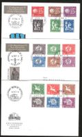 1955/57 : 3 Briefe Genfer Ämter (2x FDC) : KP 150.--