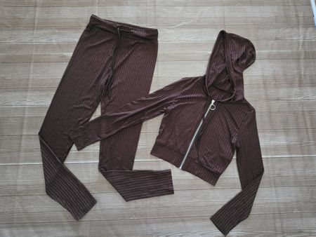 🆕 Loungewear - XS/S - Crop Hoodie & Pants (Rippstrick-Set)