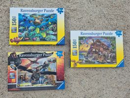 Diverse Puzzles, je 150 Teile, 7+, Ravensburger, alle vollst