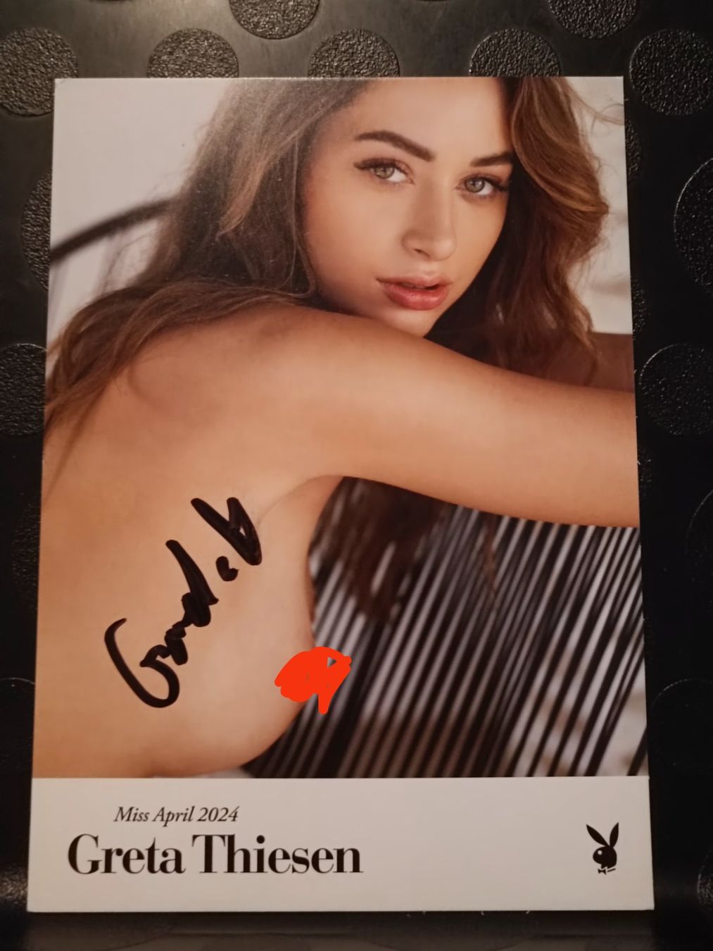 Autografi: Greta Thiesen - handsignierte Playboy Autogrammkarte – Usato da Menziken venduto da Artographs