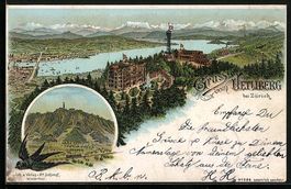 Litho Zürich, Uetliberg, Anwesen aus de