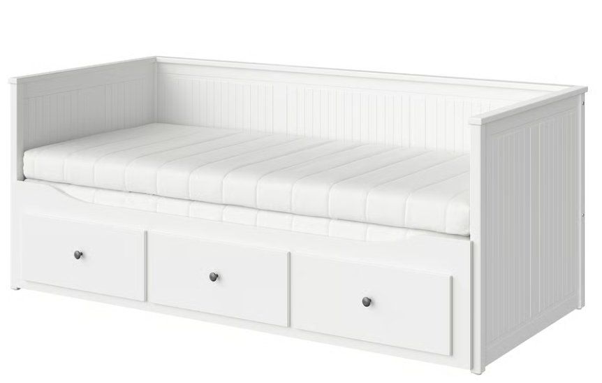 Ikea Letti: HEMNES Lit banquette 2p (struct + matelas), blanc – Usato da Les Acacias venduto da xvo_t9ps