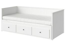 HEMNES Lit banquette 2p (struct + matelas), blanc
