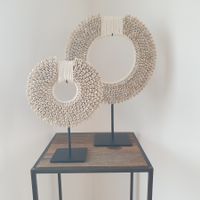 🐸 2 x KAURI MUSCHEL KRANZ / SKULPTUR / DEKORATION / FIGUR