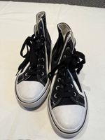 Coole schwarze High-Top Sneaker, Grösse 36