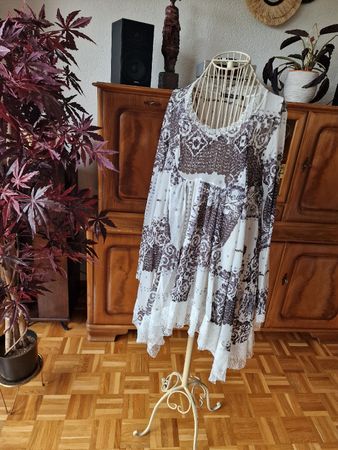 Robe voile Lauren Vidal brunc/blanc S