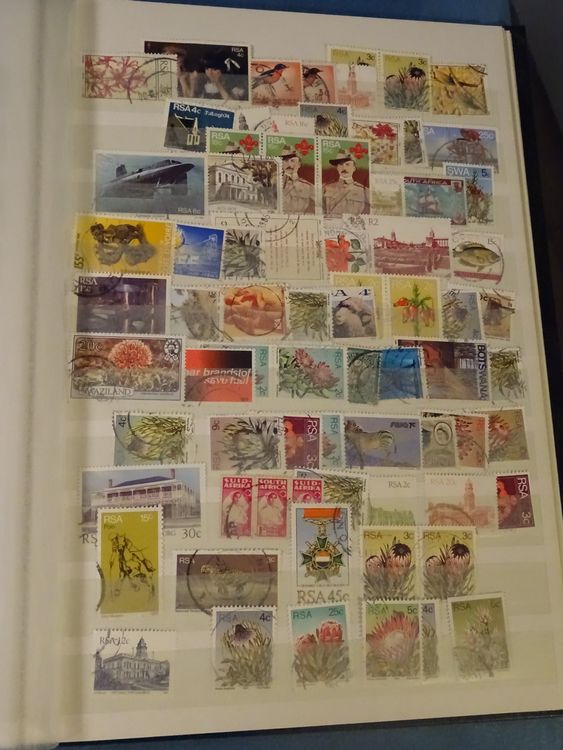 Südafrika Steckalbum schwarz 16 Seiten, v.a. gest. Marken 4