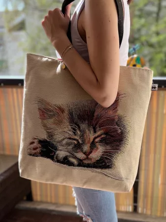 Tote bag "chaton"