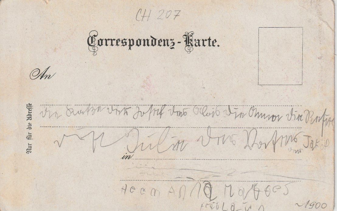 Cartoline postali: CH 207 Gruss vom Rheinfall, Sprüche, 1900/10 – Usato da Freienbach venduto da Bhaltis 1