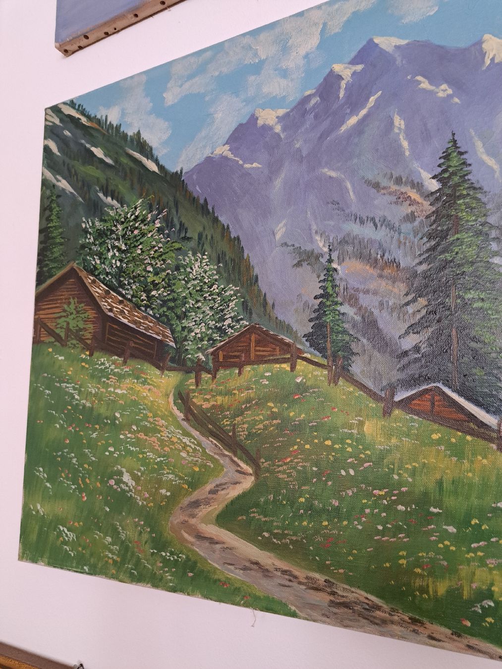 Dipinti: Ölgemälde Berglandschaft Chalet Frühlingsstimmung – Usato da Grossdietwil venduto da hufi10 1