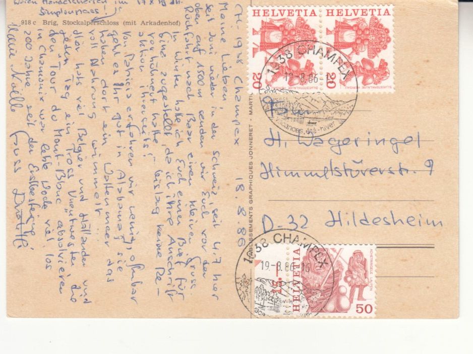 Ansichtskarten: Brig 1986 – Gebraucht aus Bürglen TG von StampGraf 1