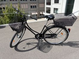 Damenvelo Schwarz mit Korb