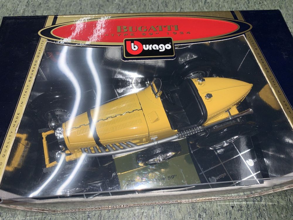 Bburago Bugatti Type 59 1934 – 1/18 – Miniature Métal Bleu (Occasion, Boîte D'origine)