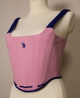 Upcycled Korsett aus Polo-Shirt - handgefertigt - Grösse XS