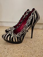 Escarpins zèbre à strass T37 Cesare Paciotti soirée chic