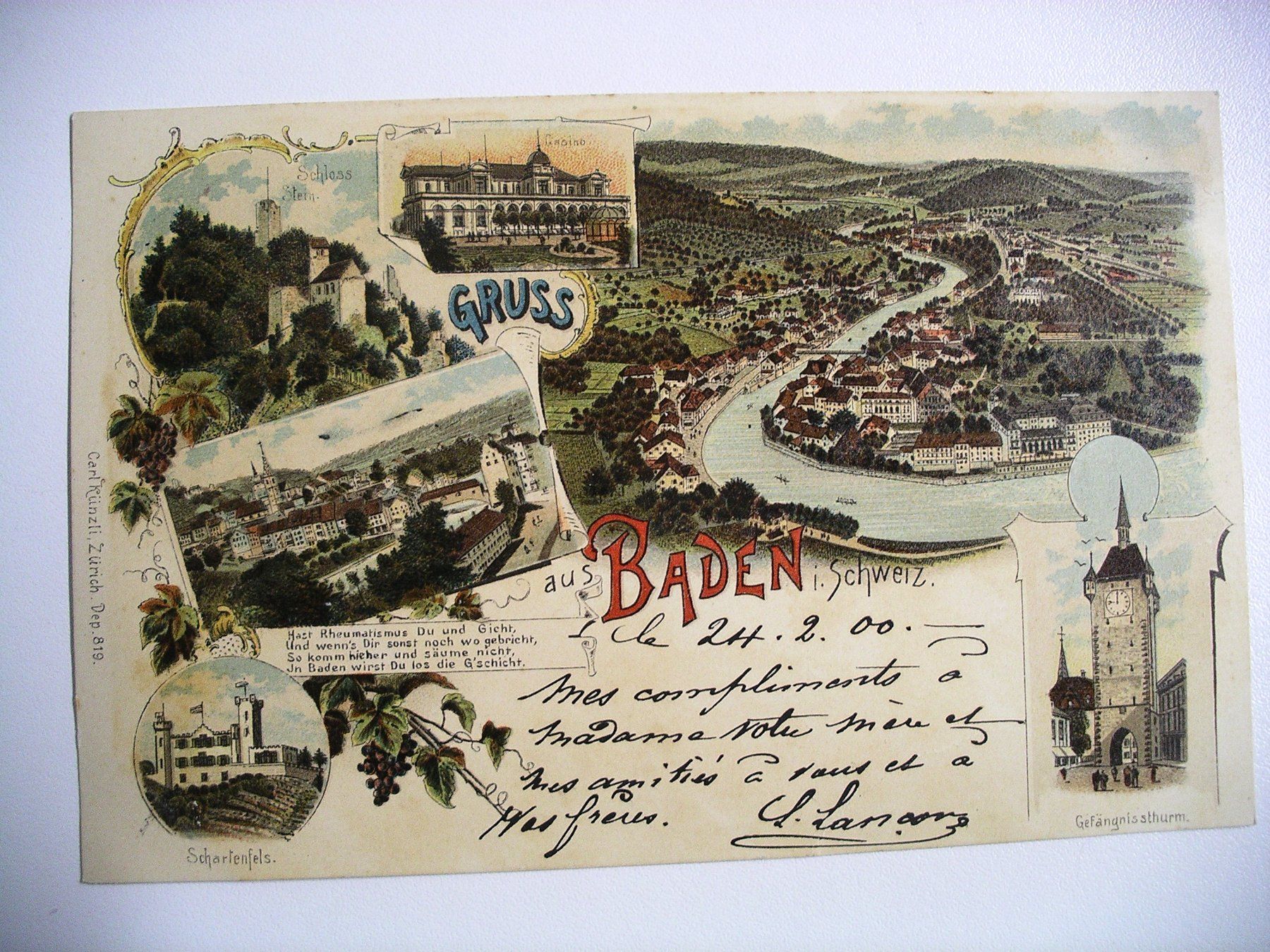 Cartes postales: farbigeLithoAK  BADEN – D'occasion à Oberhofen am Thunersee par luuping99