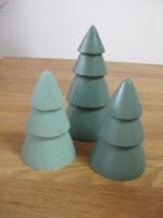 3 schöne Schima Holz Tannenbäume