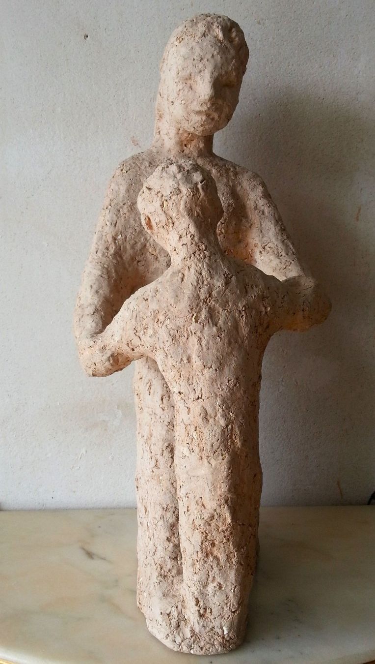 Skulpturen & Statuen: Mutter und Kind, Terracotta, signiert, H = 37 cm – Gebraucht aus Oberriet SG von ganesh435 2