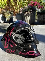 OXDOG Goalie Mask Schwarz Pink verwendbar guter Zustand