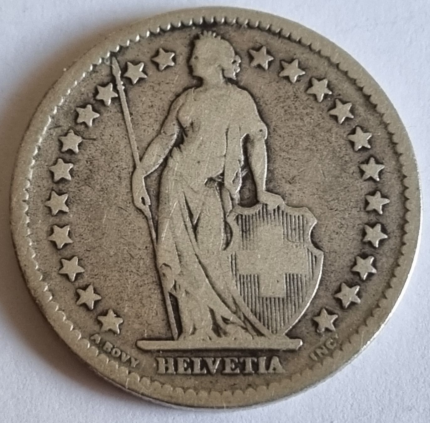 Toutes les monnaies: 2 FRANKEN - SILBER 1874 - SCHWEIZ  – D'occasion à Heimenschwand par Valvora 1