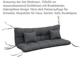 Neues Banksitzkissen 150x50cm dunkelgrau wasserabweisend neu