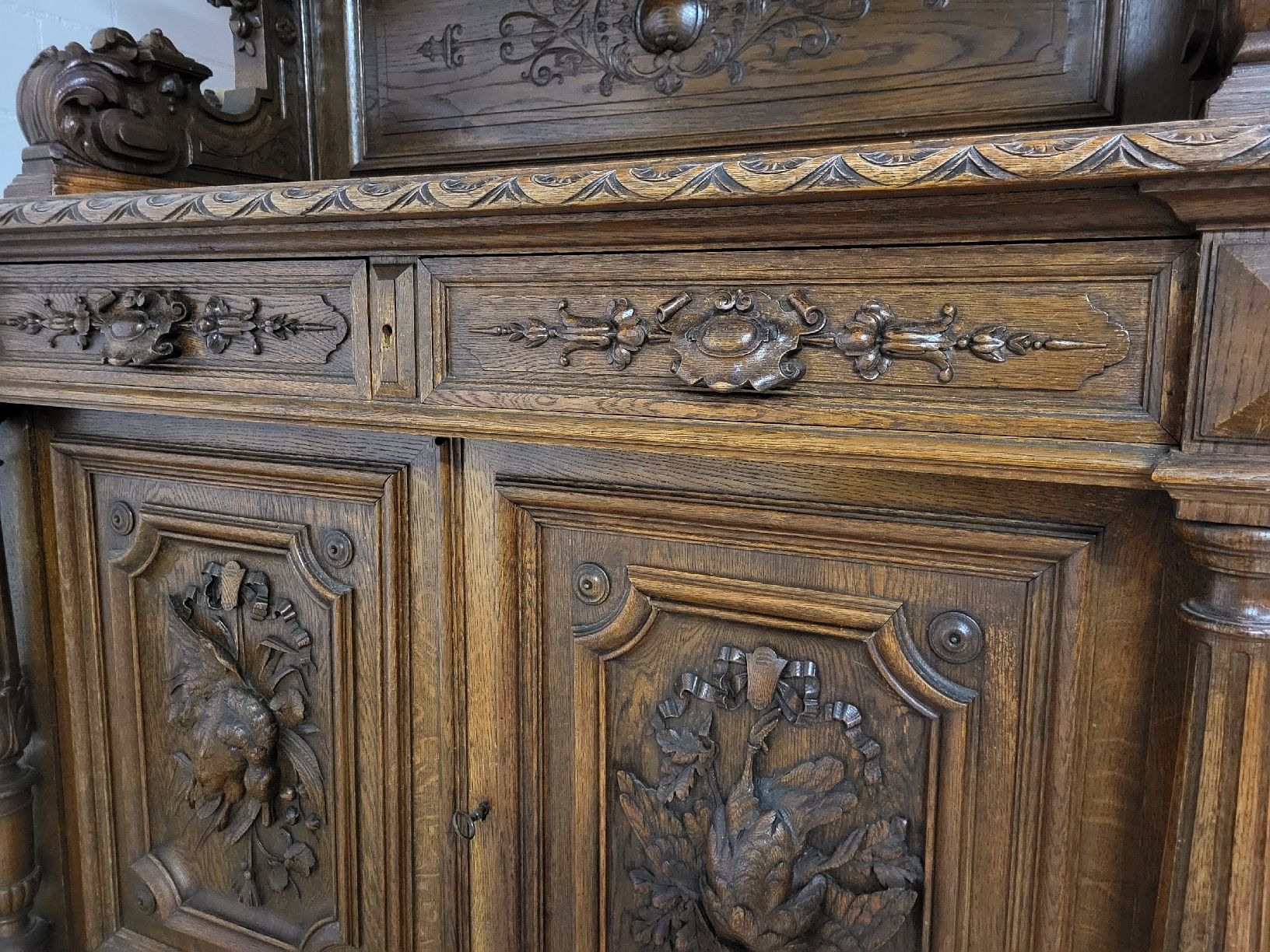 Credenze: Antikes Eichenbuffet Schrank mit Schnitzereien Holz – Usato da Rombach venduto da tine1111 5