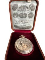 JJ Badollet & Co Genève 1887 Rose Gold & Silver Pocket Watch