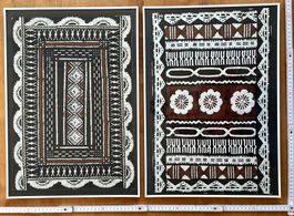 2 ethnologische Bilder, gerahmt mit Glas- Metallrahmen