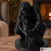 Loyal Companion Sculpture - Heartwarming Dog Art - 3D Print