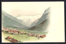 Litho Engelberg, Totalansicht mit schnee