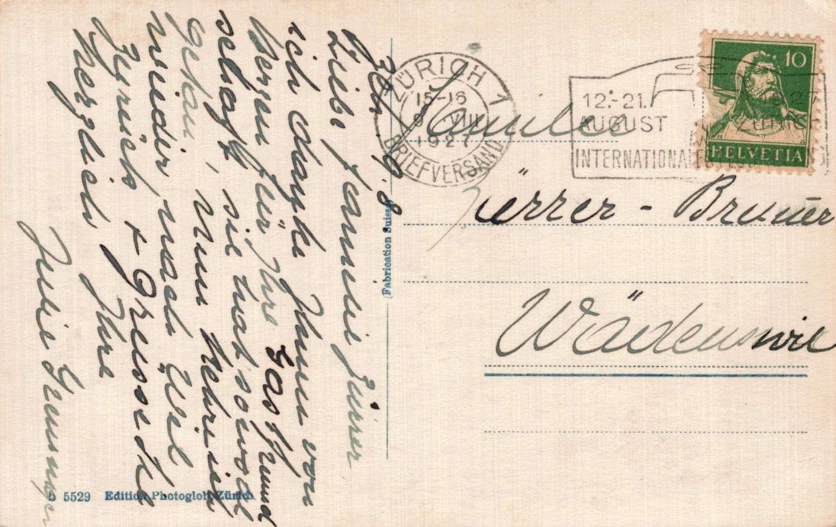 Cartoline postali: Alte Ansichtskarte Zürich mit Alpen Panorama – Usato da Oberkirch LU venduto da sa_kr 1