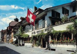 Morat - Murten, Hotel Weisses Kreuz, gelaufen 1973