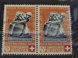 2 seltene Festa Nazionale Bundesfeier  Marken Schweiz 1940