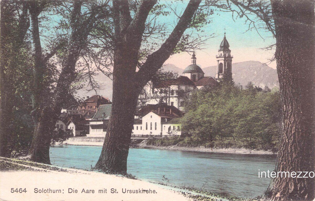 Ansichtskarten: Solothurn // St. Ursus Kirche Aare // Sommer – Gebraucht aus Basel von intermezzo12