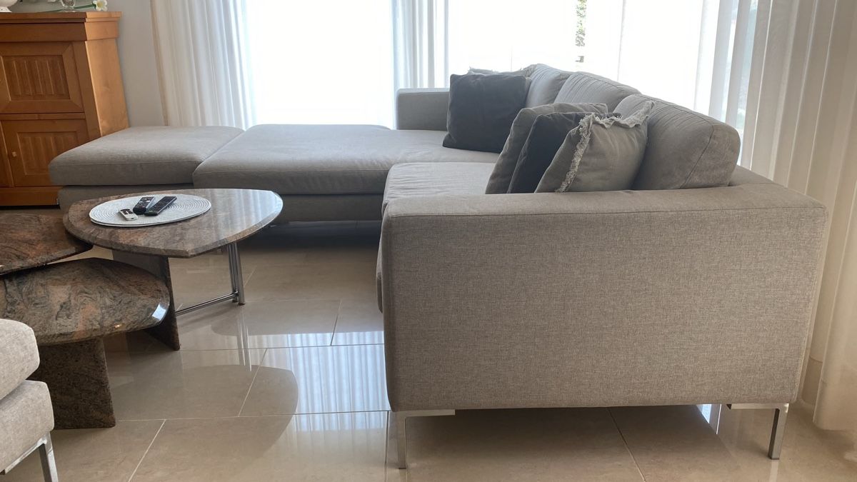 Pfister Divani: Sofa Couch mit 2x Hocker - grosse Liege-/Loungefläche – Usato da Wollerau venduto da Loli-04 2