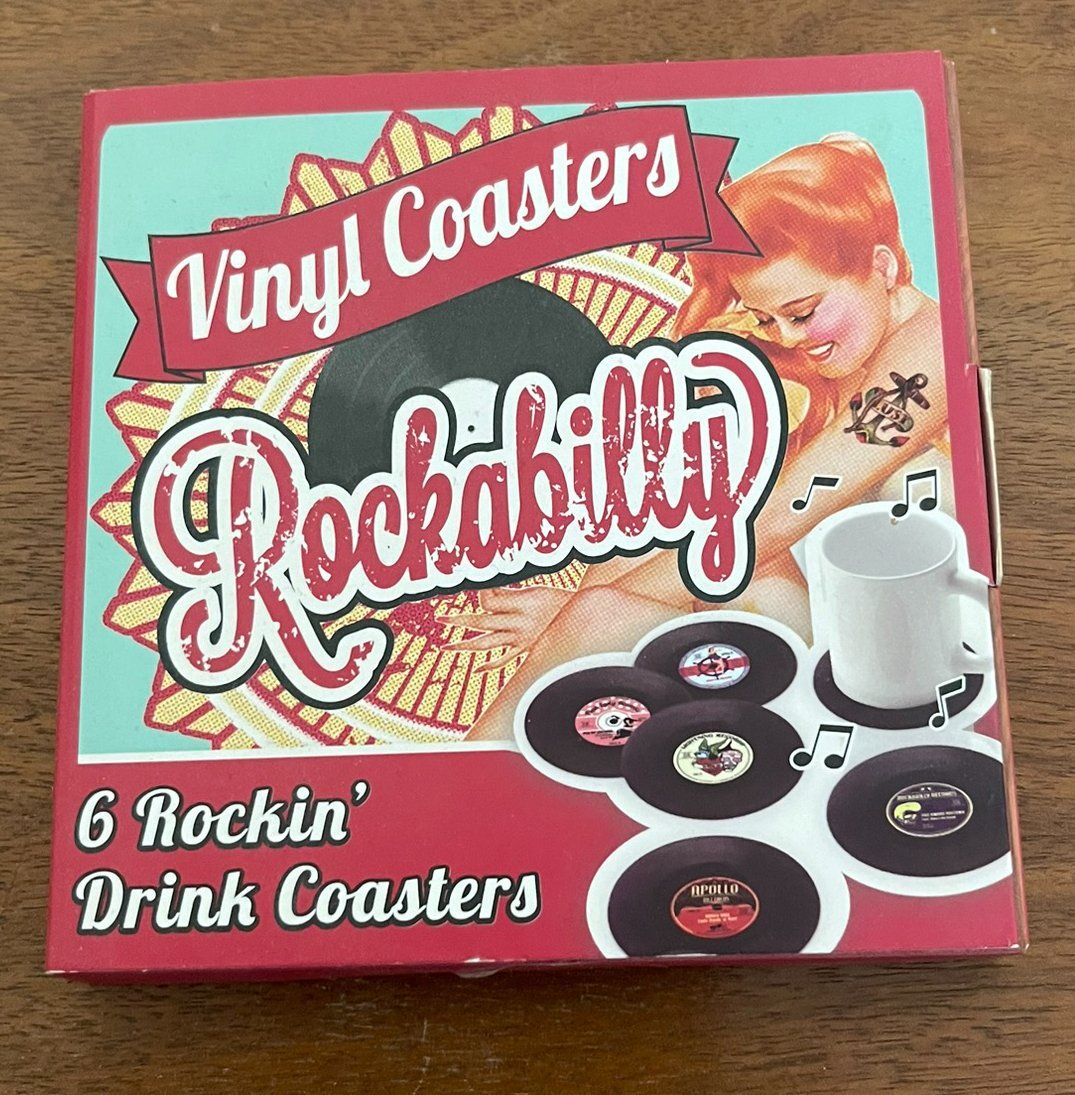 Sottobicchieri: ROCKABILLY VINYL COASTERS - Untersetzer – Nuovo e nell'imballaggio originale da Frenkendorf venduto da Yard-Sale-2000